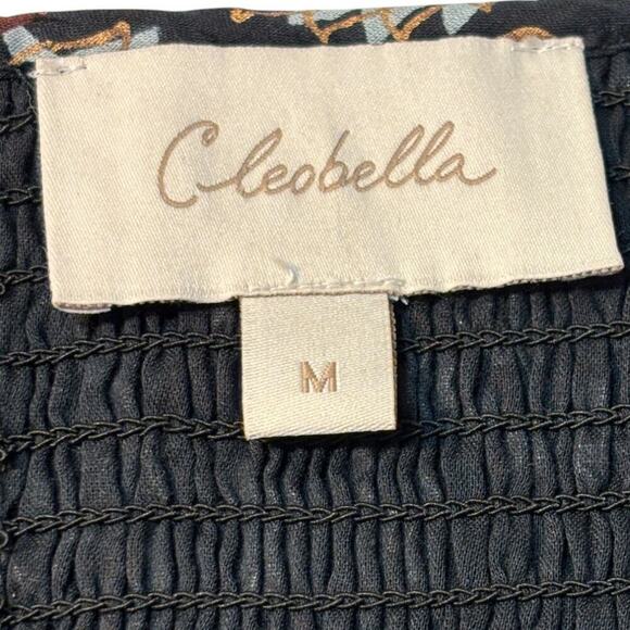 Cleobella Carly Ankle Dress Smocked Bodice Midi Medium Folksy Cottage Spring - Picture 6 of 8